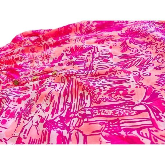 Lilly Pulitzer Elsa Silk Top in Beach Street Whales Print Size XS - Picture 13 of 13